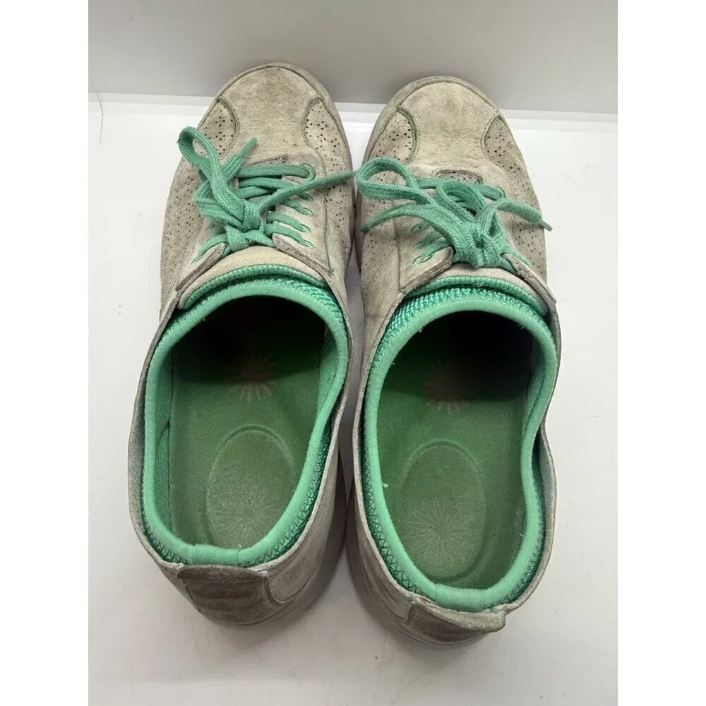 Dansko Womens Elise 4401242443 Gray Teal Suede Lace Up Sneakers Sz 40EU 9.5-10US